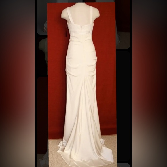 NICOLE MILLER SIMONE SILK CREPE DRESS GOWN 10 $1455 GS0005 IVORY - Picture 6 of 7